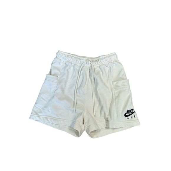Nike Air Sportswear Terry Cloth Sweat Shorts Women's XS Pull On Cream High Rise - Picture 1 of 8